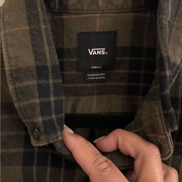 Vans Men's Plaid Shirt - Green and Black - Picture 3 of 6